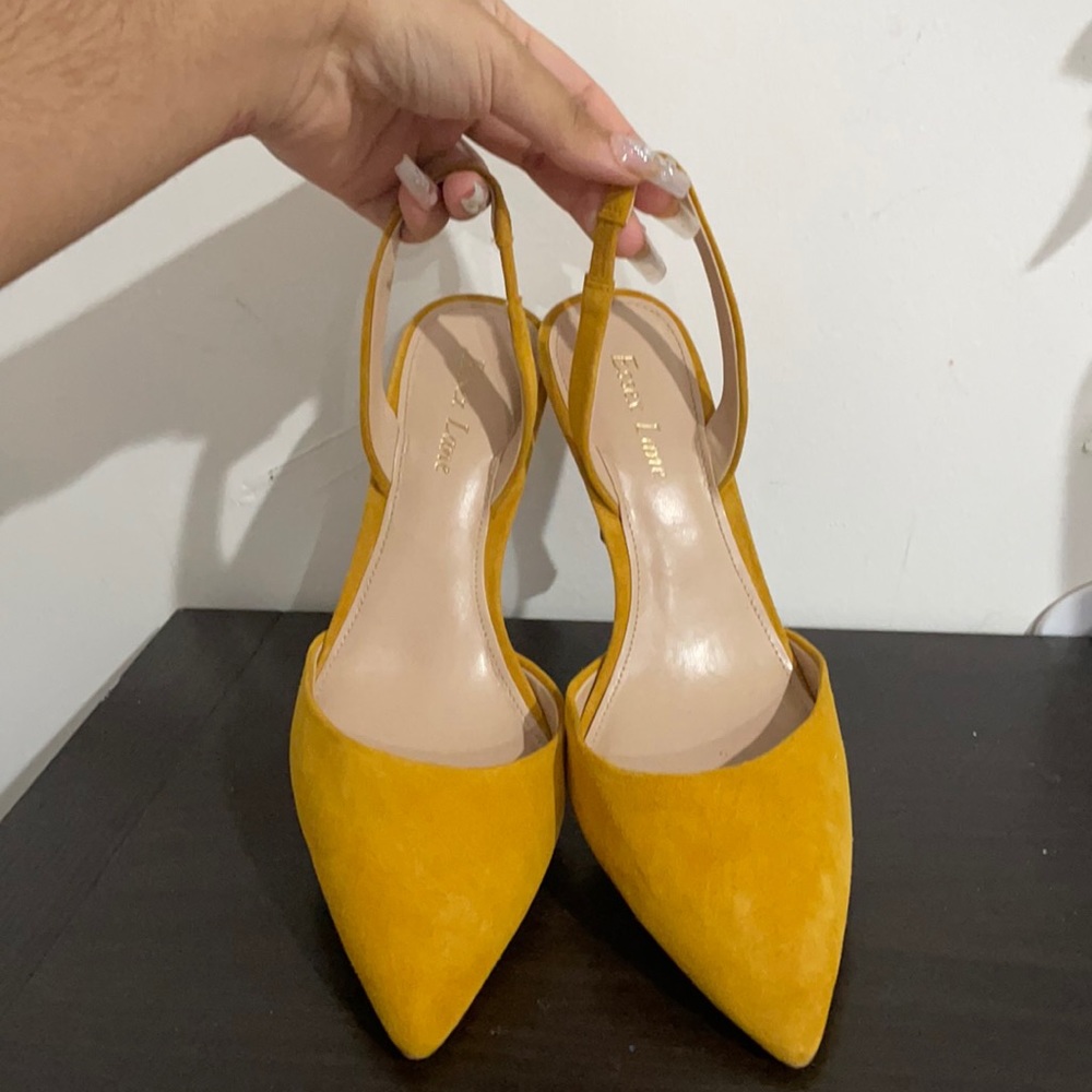 Mustard closed toe Essex lane heels